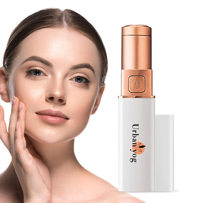 Electric Facial Hair Remover for Women, Quick 60-Minute Charge, 100-Minute Runtime, Stainless Steel Blade, Painless Hair Removal for Upper Lip, Chin, Eyebrows & Cheeks, Compact & Portable