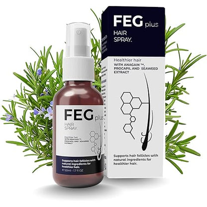 FEGPLUS Hair & Beard Growth Serum 50ml - 22% Seaweed Extract For Hair Loss Control & Hair Growth In Men & Women, Boost Thicker Beard & Hair,...