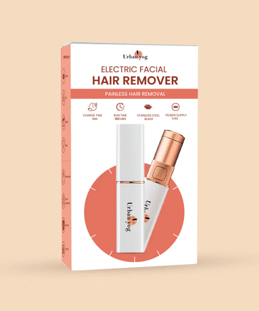 Electric Facial Hair Remover for Women, Quick 60-Minute Charge, 100-Minute Runtime, Stainless Steel Blade, Painless Hair Removal for Upper Lip, Chin, Eyebrows & Cheeks, Compact & Portable